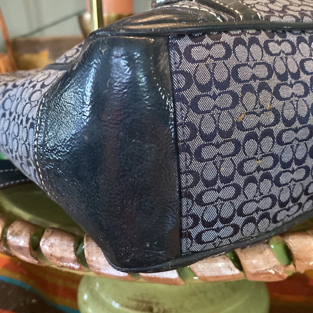 Coach Gallery East West Signature Canvas & Leather Tote Purse BAG~♥ - Picture 9 of 15